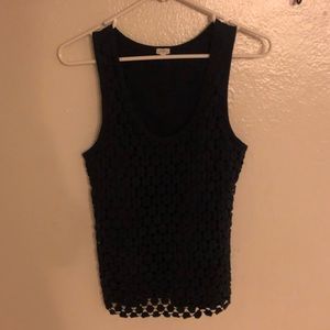 Navy Jcrew tank size small- darling lace overlay